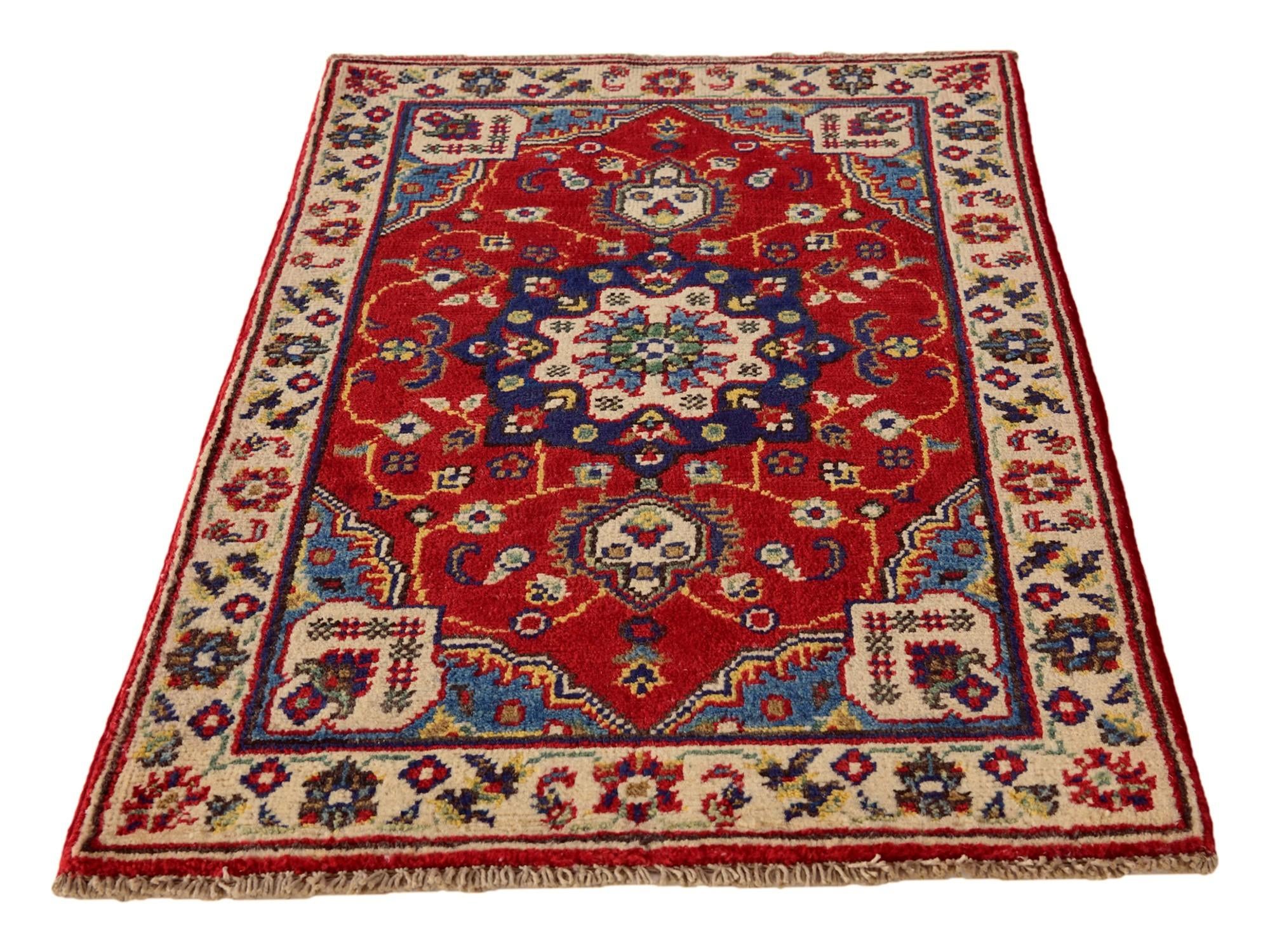 2' x 3' 4 Hand Knotted Kazak Rug