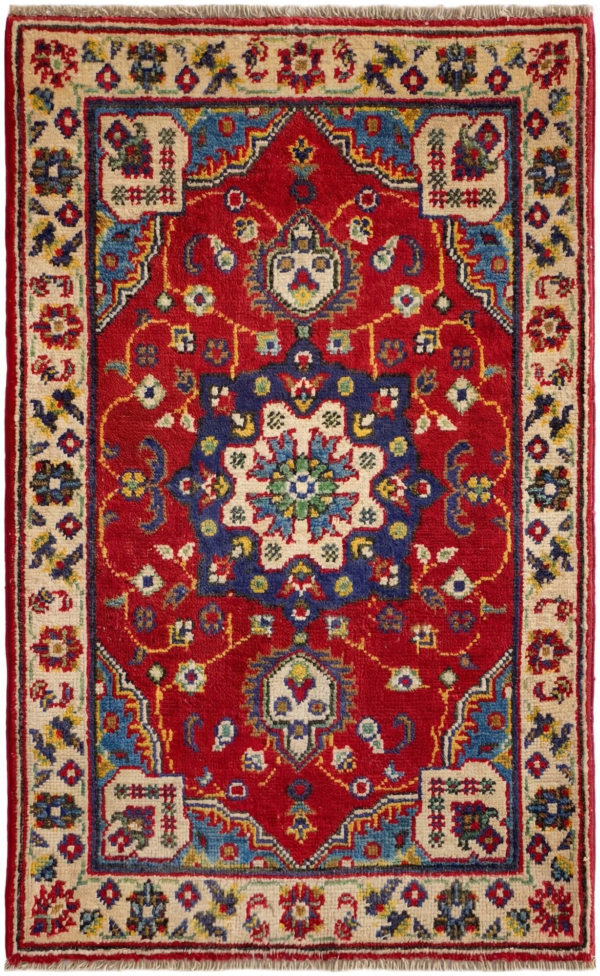 2' x 3' 4 Hand Knotted Kazak Rug