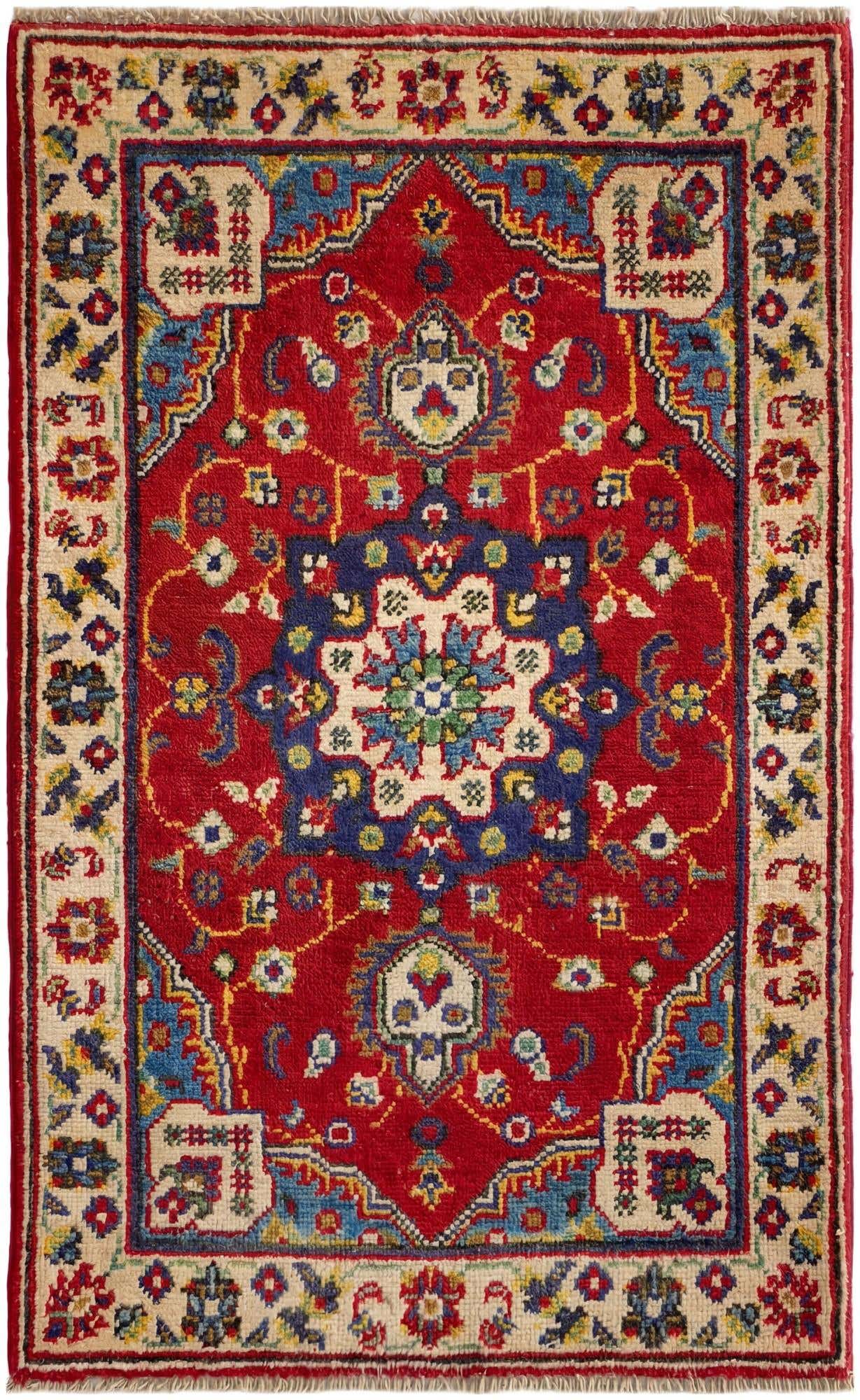2' x 3' 4 Hand Knotted Kazak Rug
