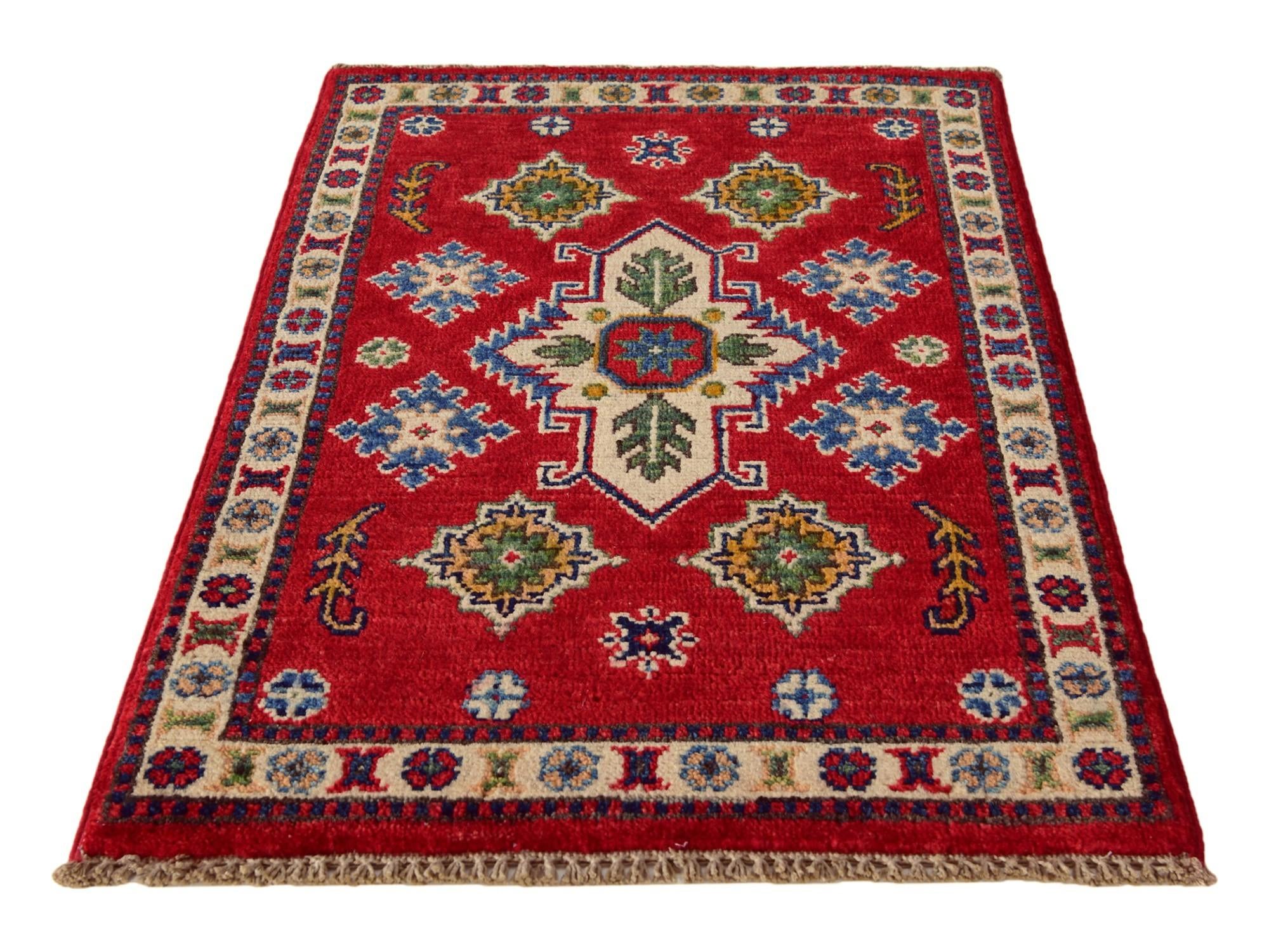 2' x 3' 1 Hand Knotted Kazak Rug