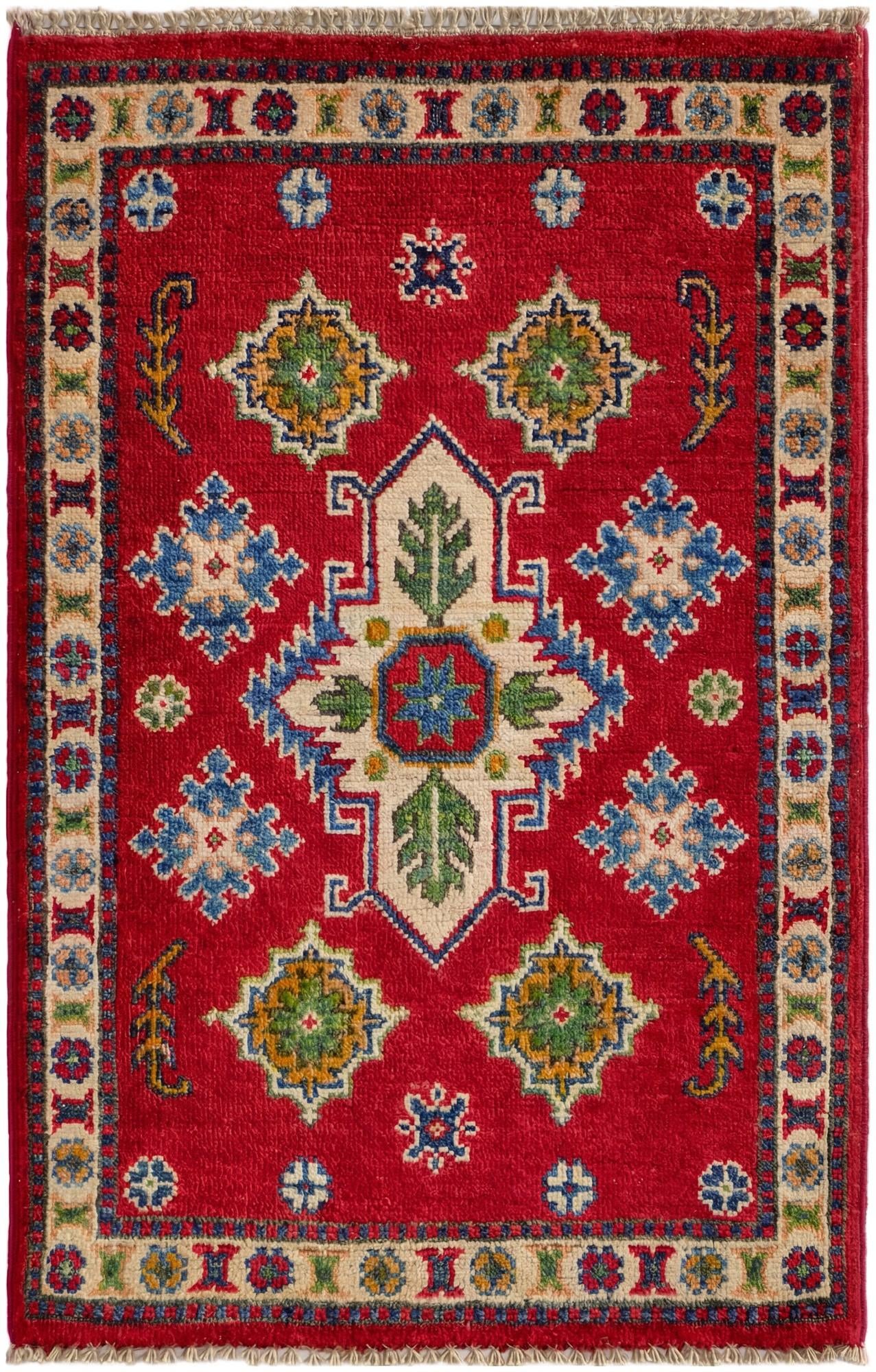 2' x 3' 1 Hand Knotted Kazak Rug