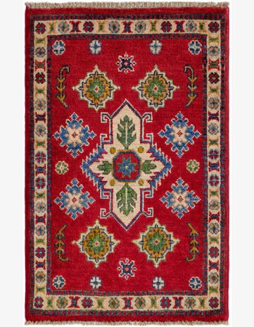 2' x 3' 1 Hand Knotted Kazak Rug
