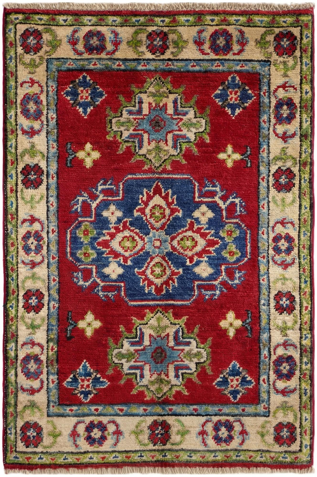 2' x 2' 11 Hand Knotted Kazak Rug