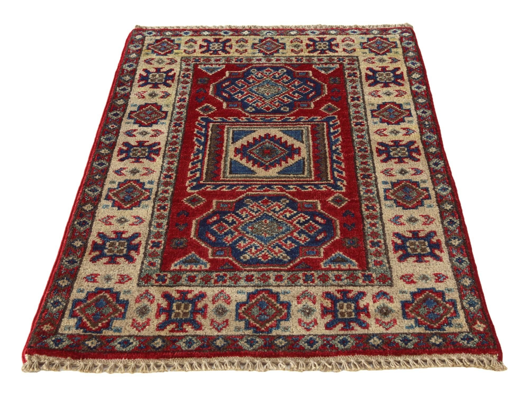 2' x 3' Hand Knotted Kazak Rug