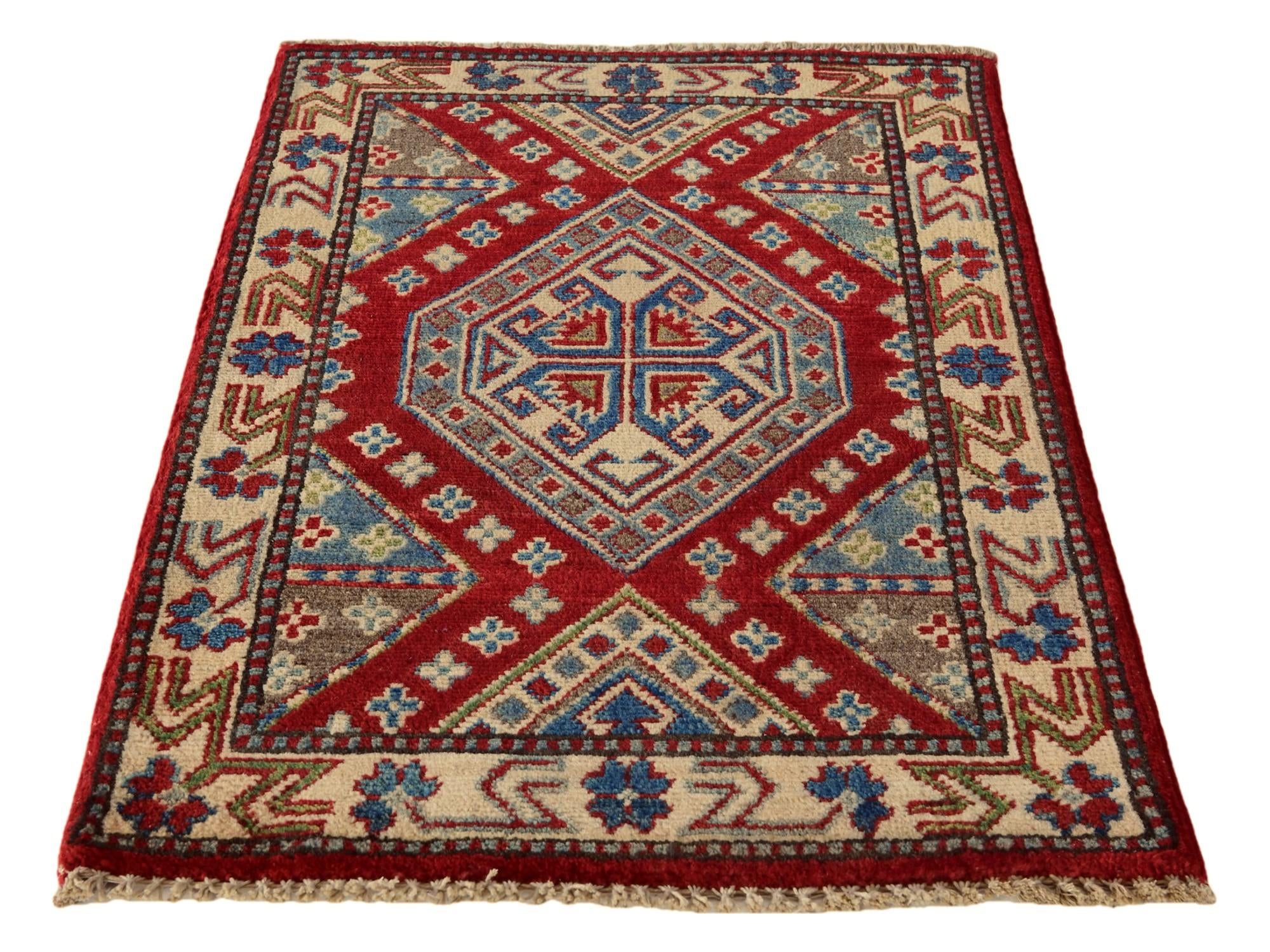 2' x 3' Hand Knotted Kazak Rug
