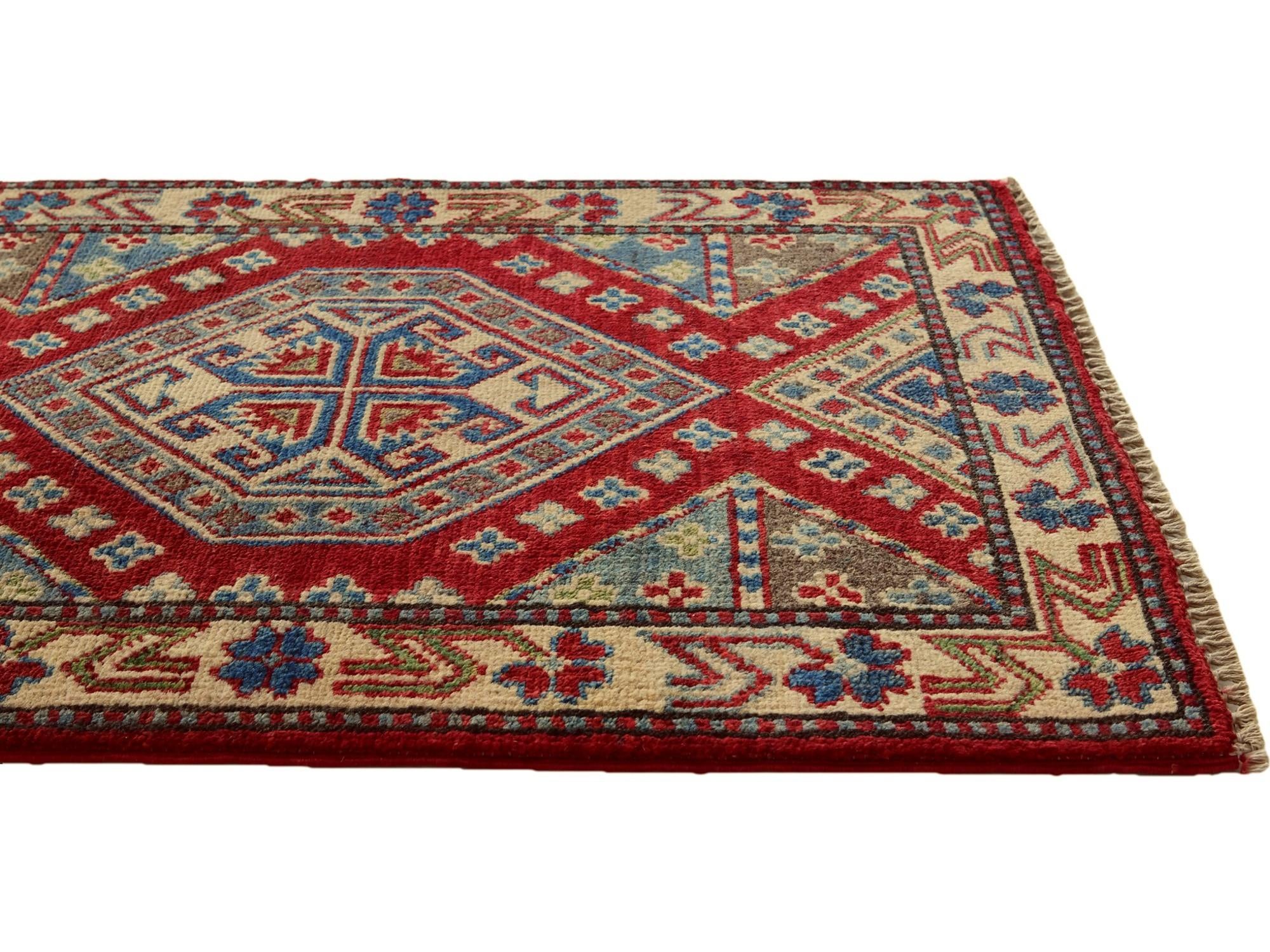 2' x 3' Hand Knotted Kazak Rug