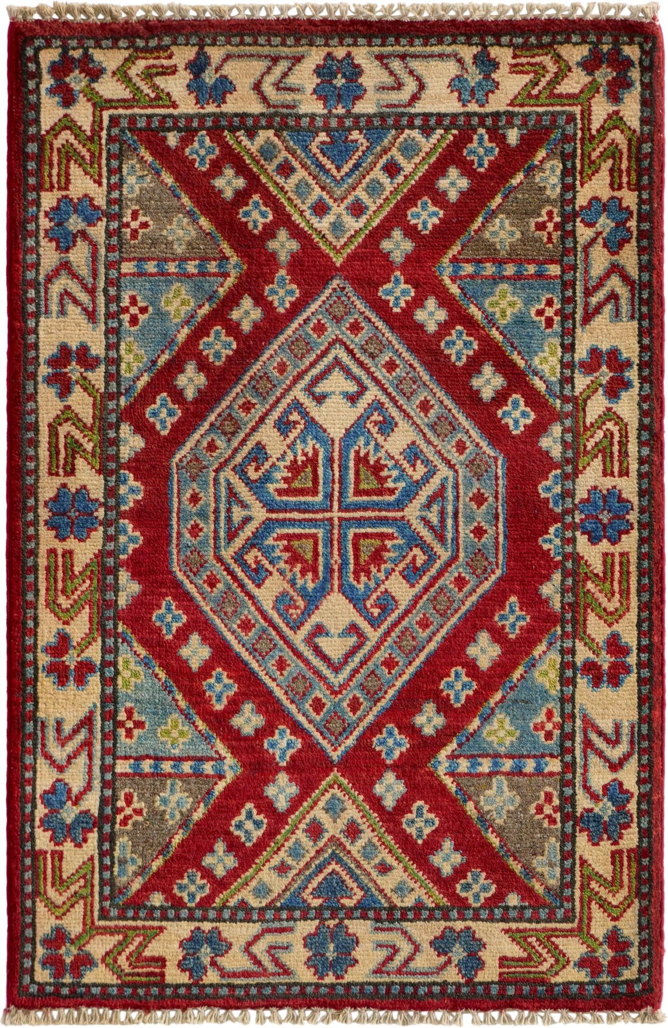 2' x 3' Hand Knotted Kazak Rug
