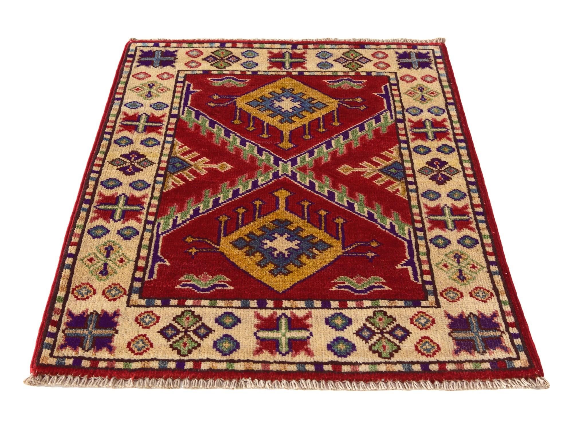 2' x 2' 7 Hand Knotted Kazak Rug