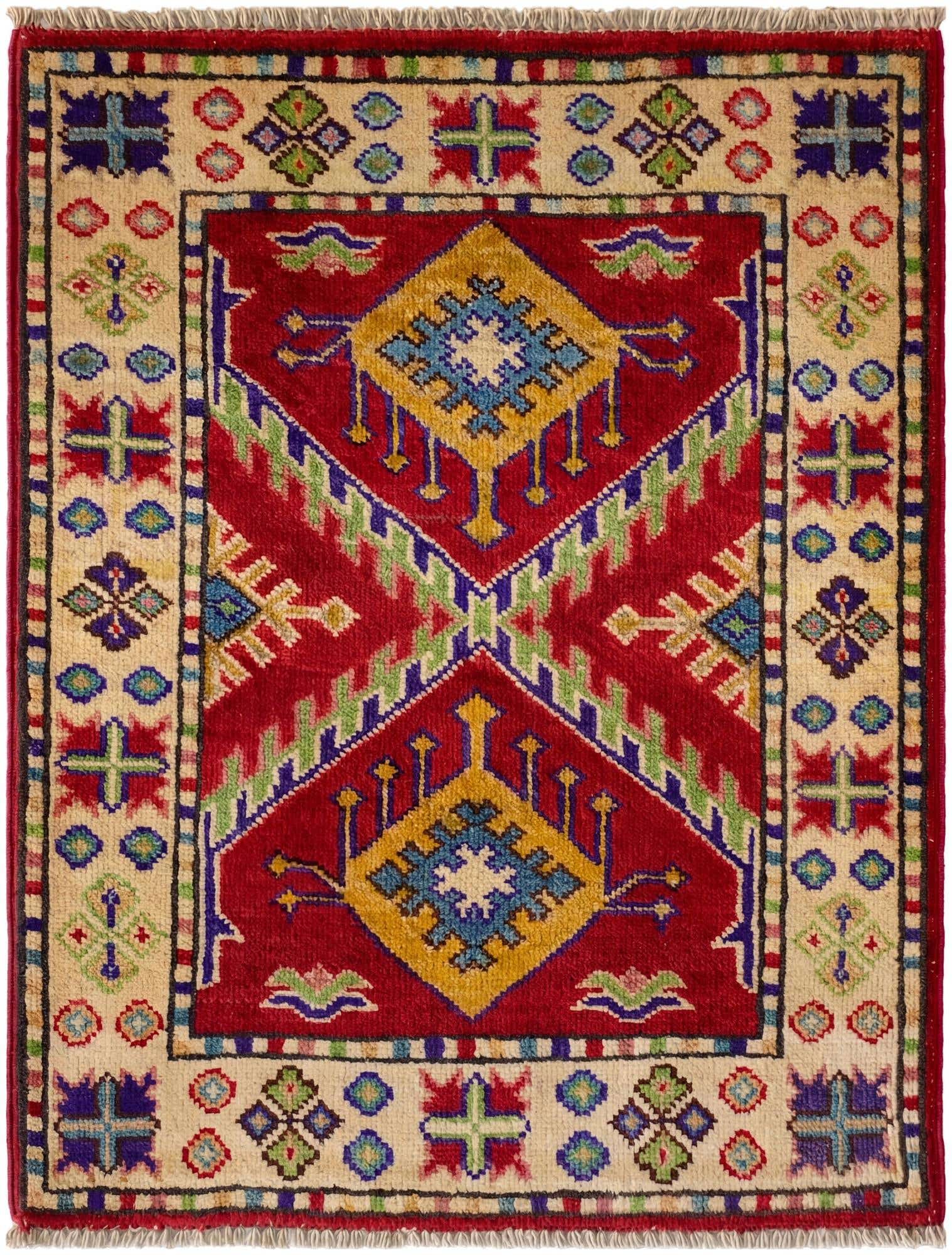 2' x 2' 7 Hand Knotted Kazak Rug