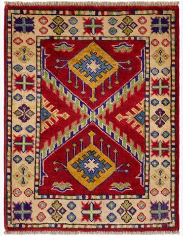 2' x 2' 7 Hand Knotted Kazak Rug