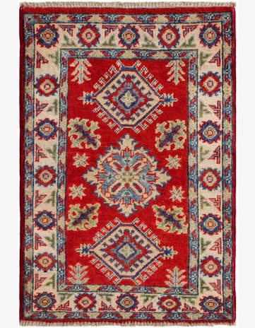2' x 2' 11 Hand Knotted Kazak Rug