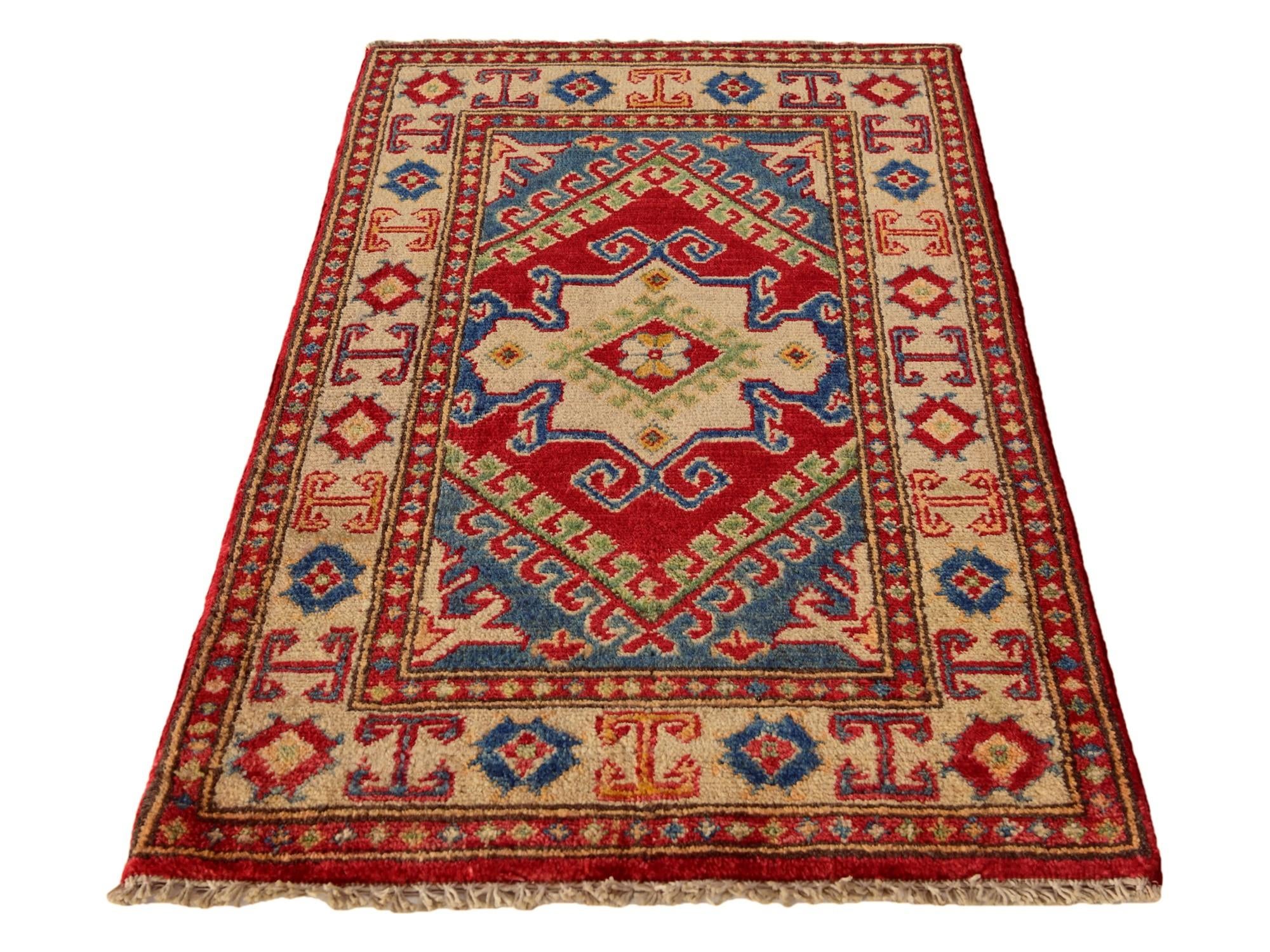 1' 11 x 3' 2 Hand Knotted Kazak Rug
