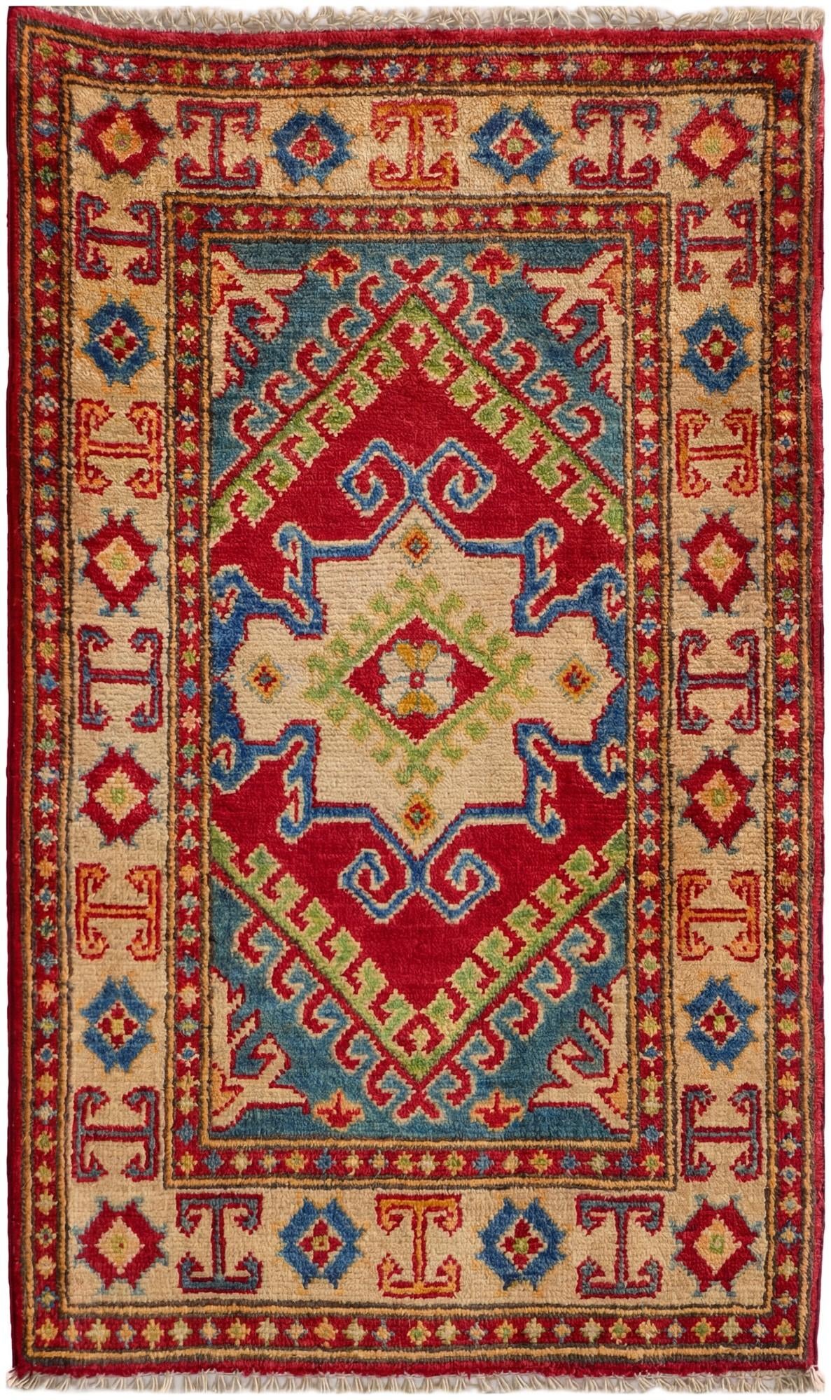 1' 11 x 3' 2 Hand Knotted Kazak Rug