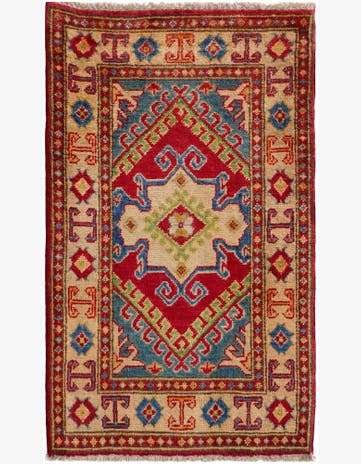1' 11 x 3' 2 Hand Knotted Kazak Rug