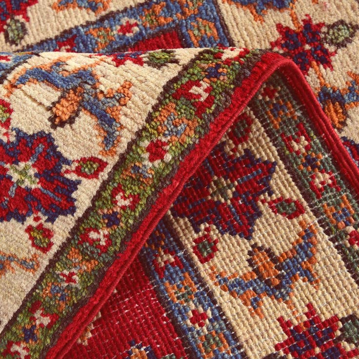 Detail image of 2' 1 x 2' 11 Hand Knotted Kazak Rug
