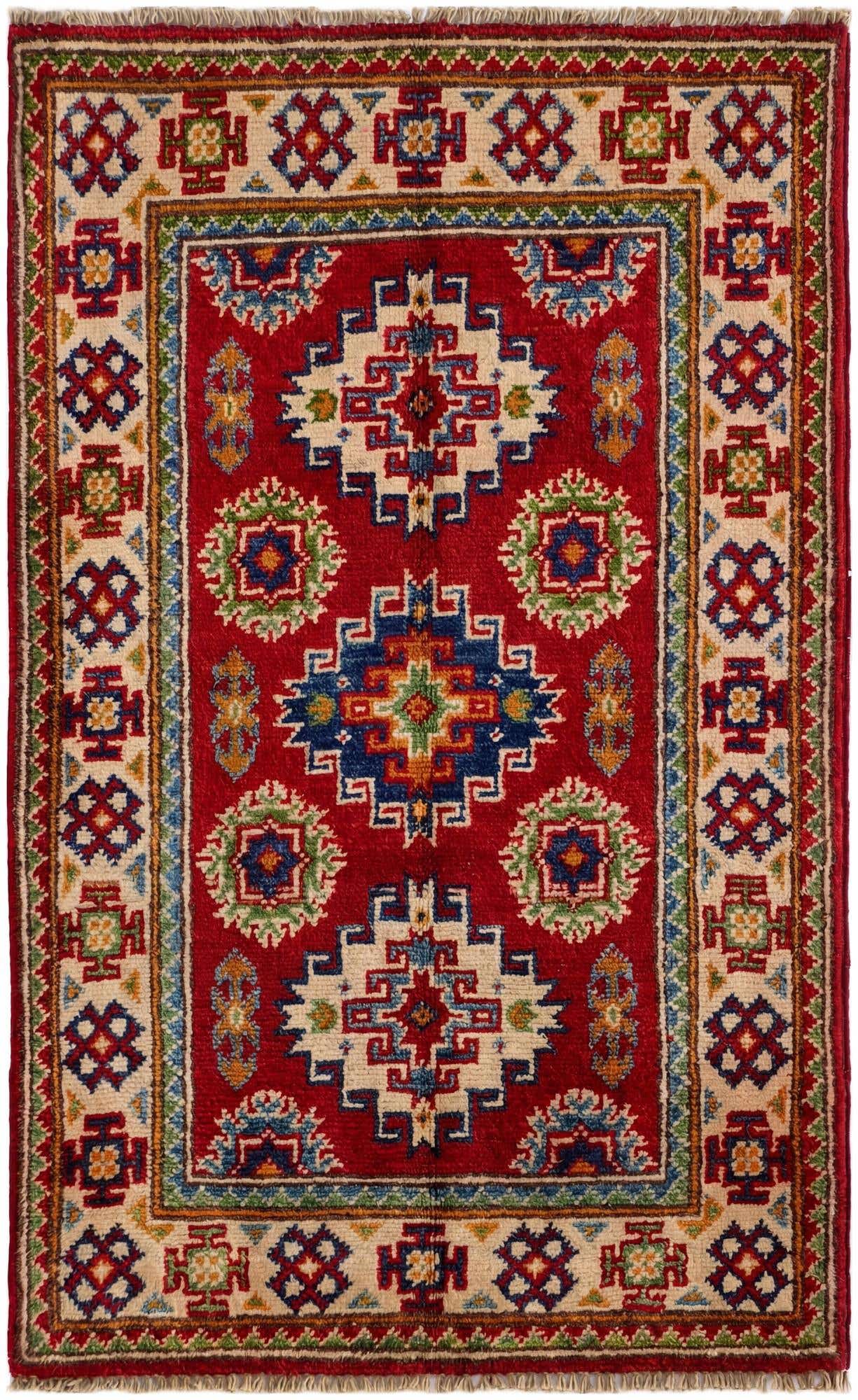 2' x 3' 3 Hand Knotted Kazak Rug