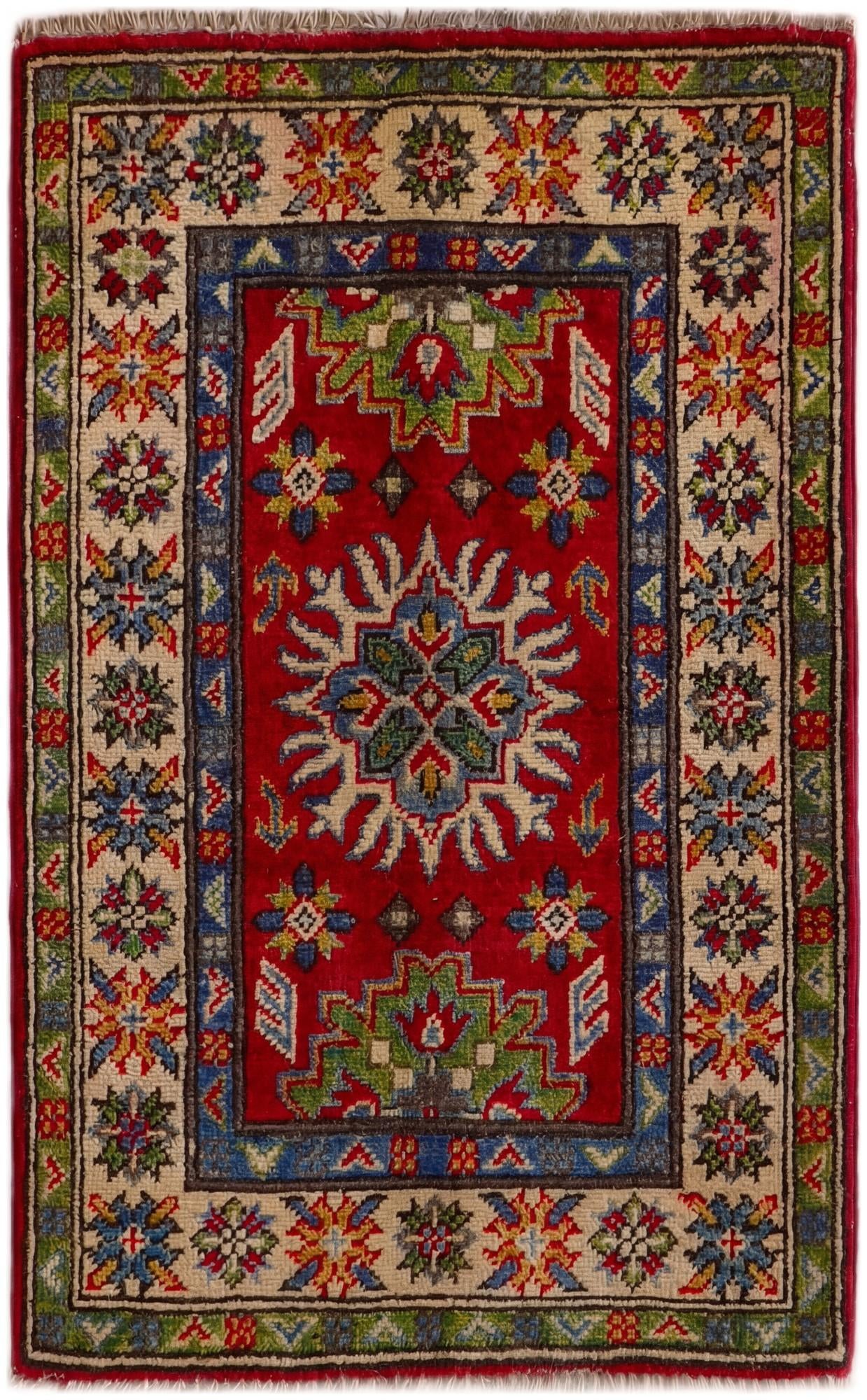2' x 3' 1 Hand Knotted Kazak Rug
