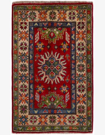 2' x 3' 1 Hand Knotted Kazak Rug