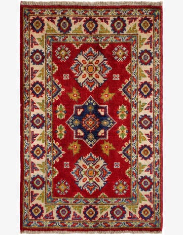 2' x 3' 1 Hand Knotted Kazak Rug