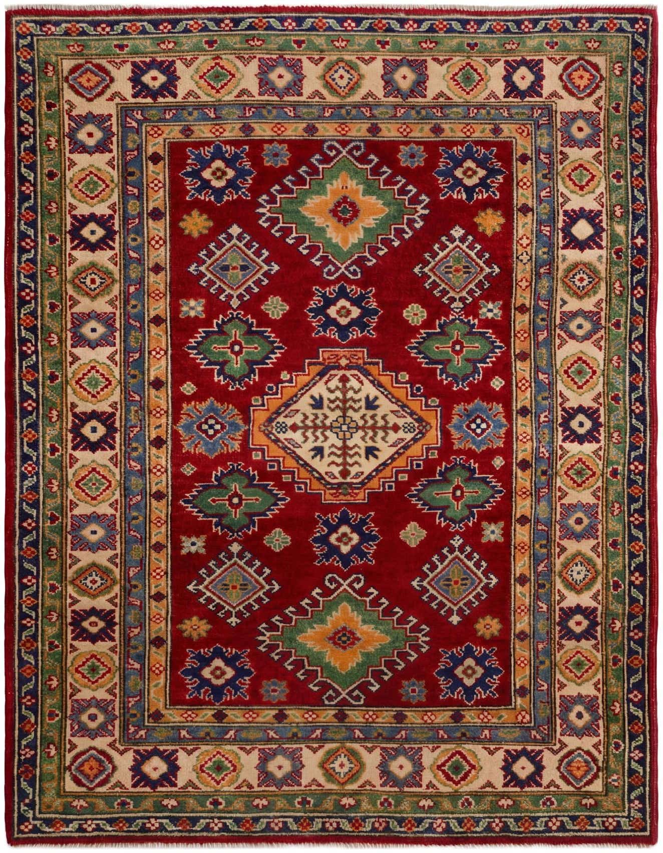 4' x 6' 2 Hand Knotted Kazak Rug