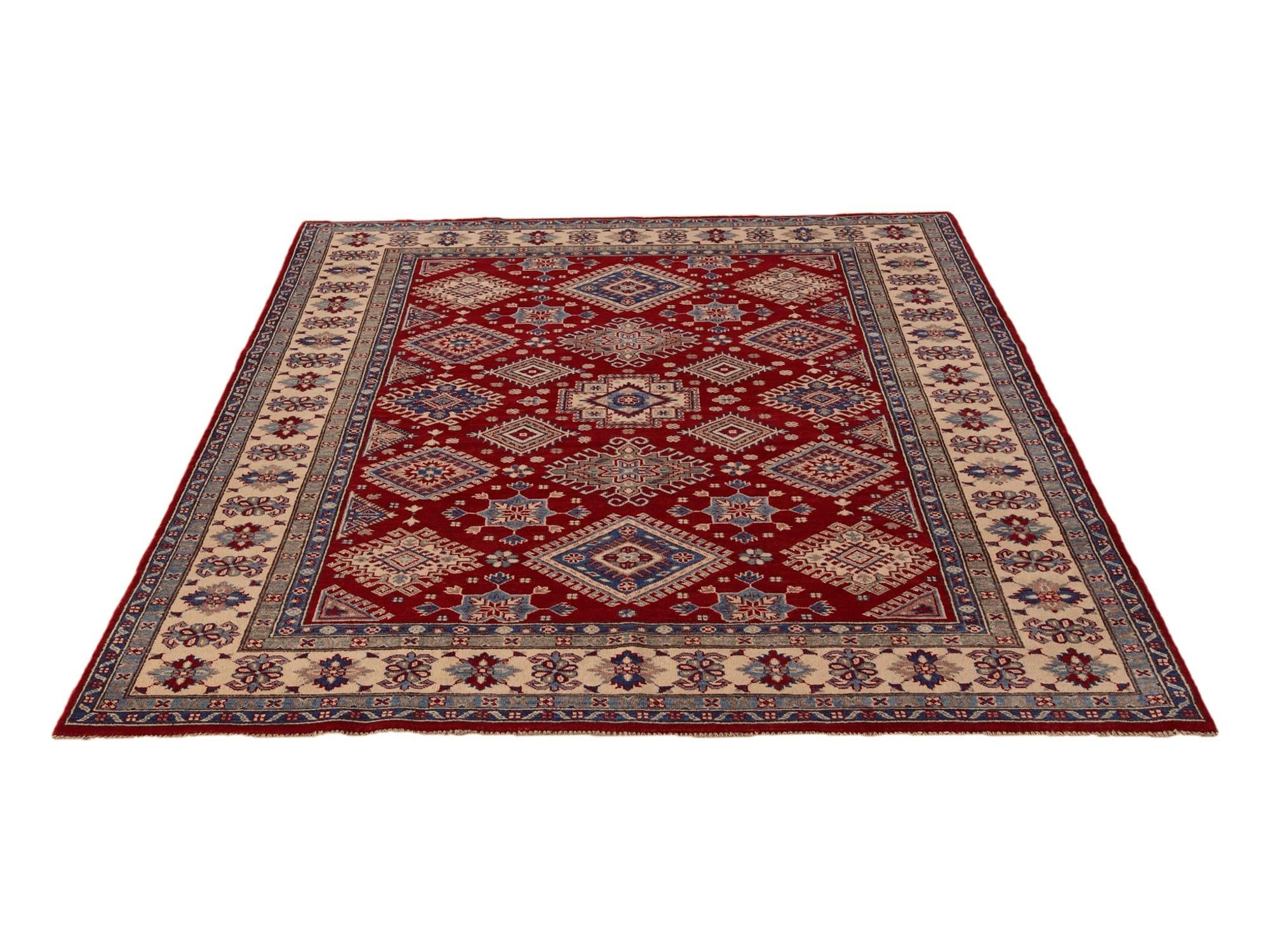 6' 7 x 9' 8 Hand Knotted Kazak Rug