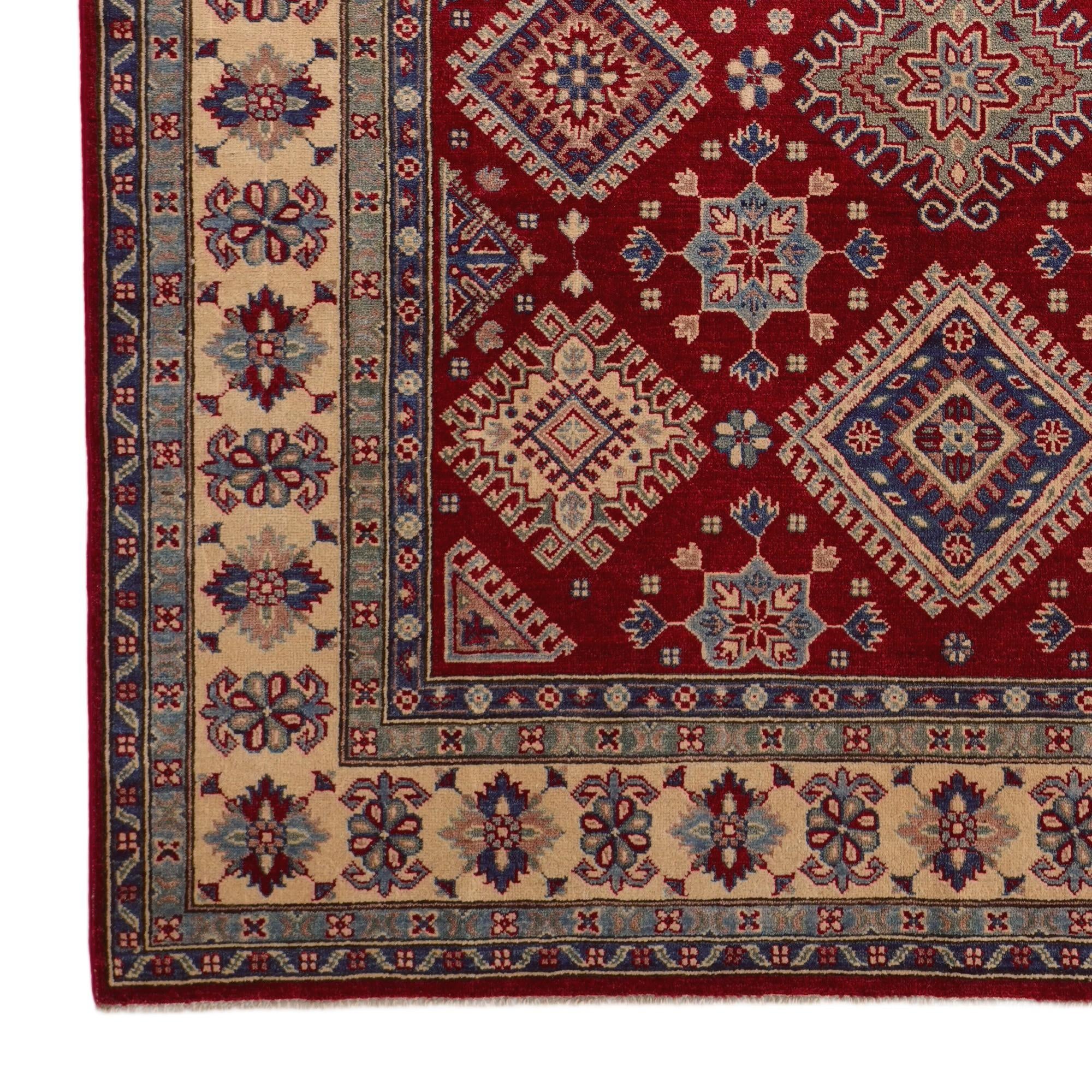 6' 7 x 9' 8 Hand Knotted Kazak Rug