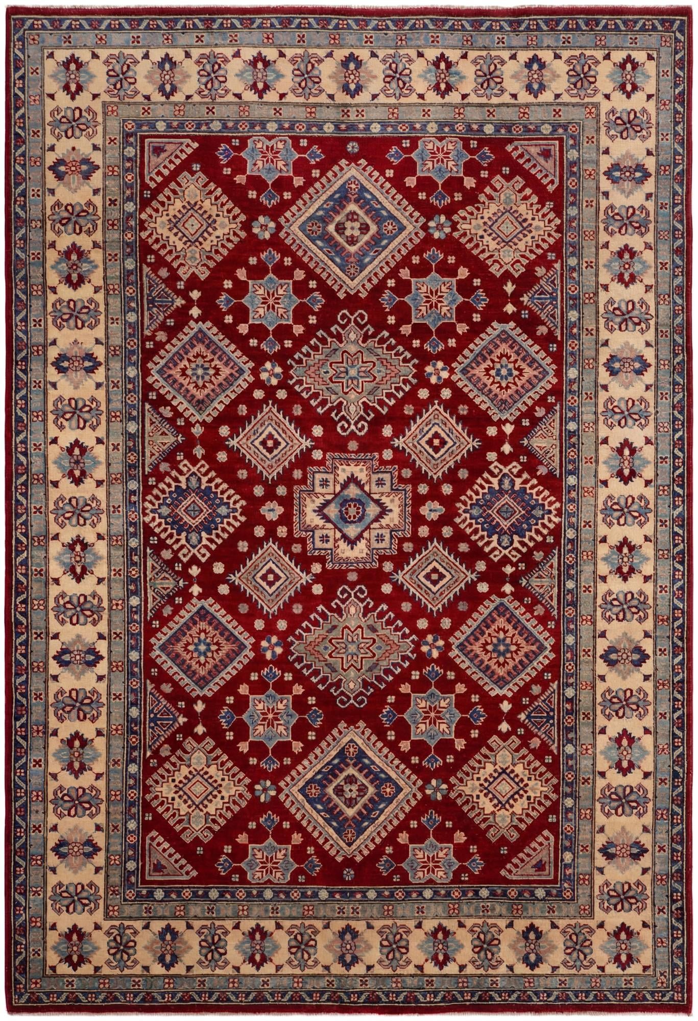 6' 7 x 9' 8 Hand Knotted Kazak Rug