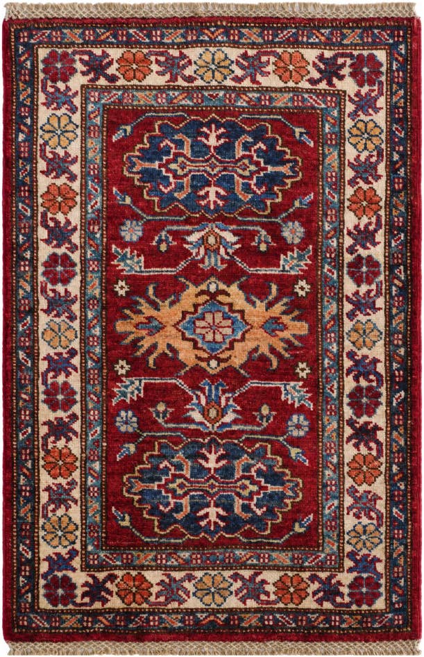 Detailansicht von 65cm x 95cm Handgeknüpft Kazak Teppich