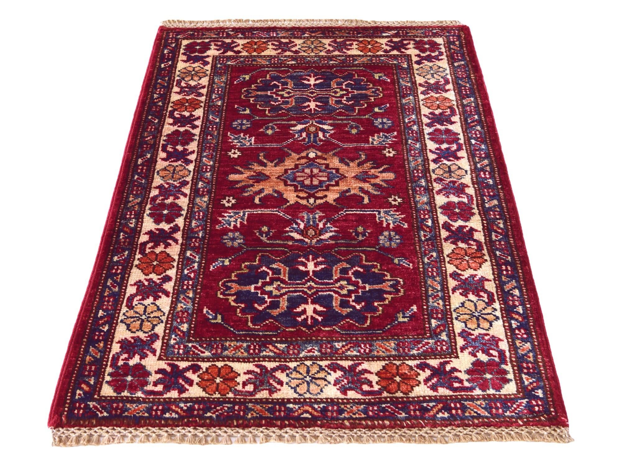 2' x 3' 1 Hand Knotted Kazak Rug