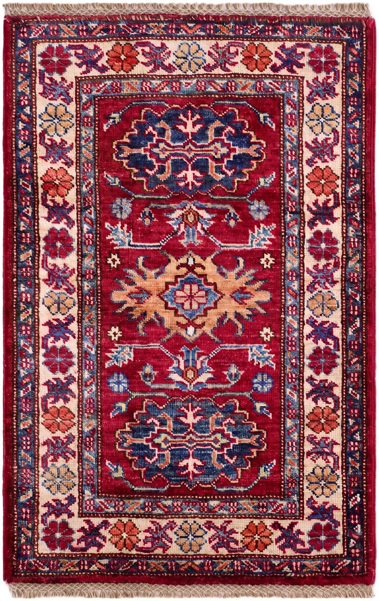 2' x 3' 1 Hand Knotted Kazak Rug