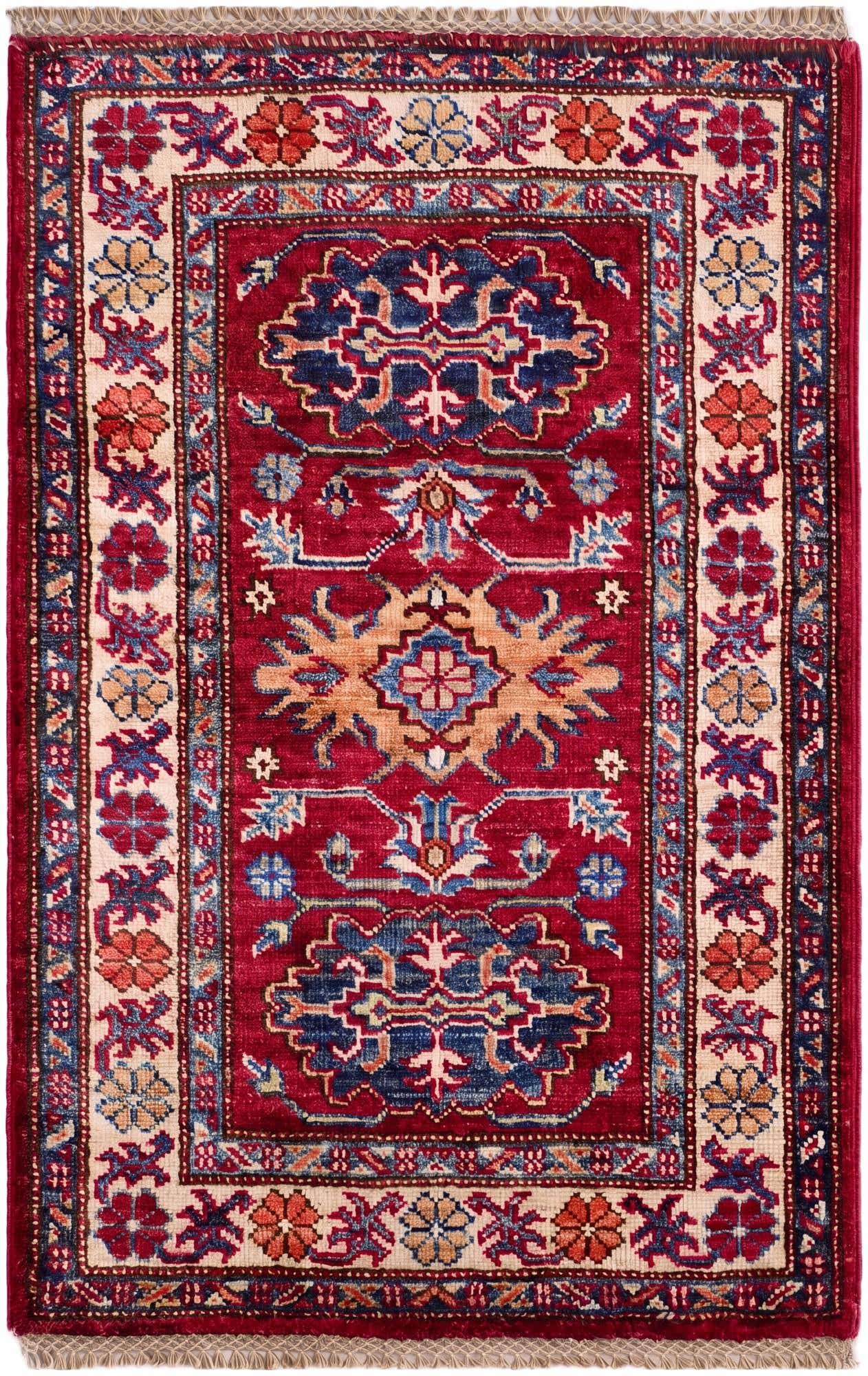2' x 3' 1 Hand Knotted Kazak Rug