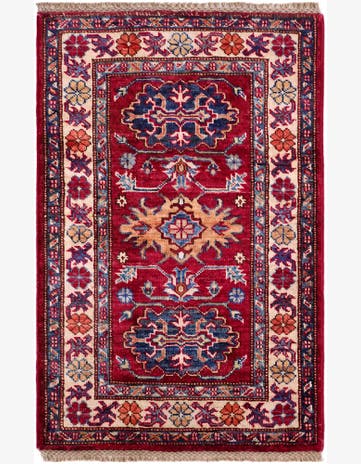 2' x 3' 1 Hand Knotted Kazak Rug
