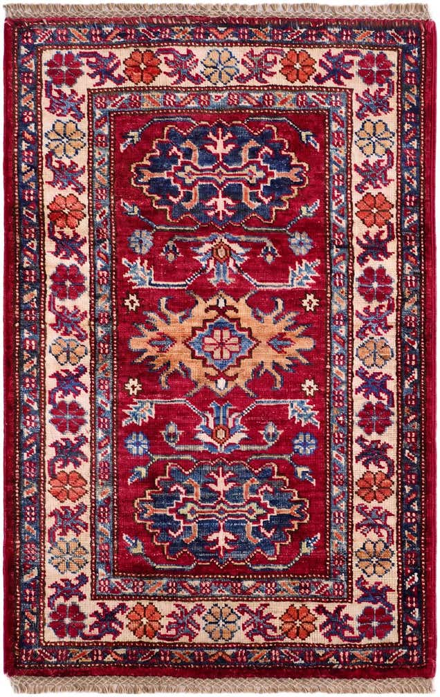2' x 3' 1 Hand Knotted Kazak Rug
