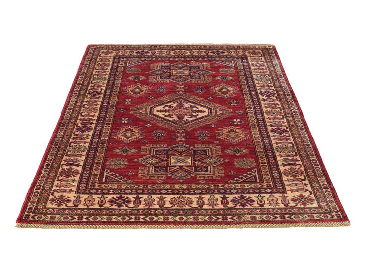 Detail image of 4' 2 x 5' 11 Hand Knotted Kazak Rug