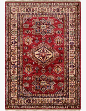 4' 2 x 5' 11 Hand Knotted Kazak Rug