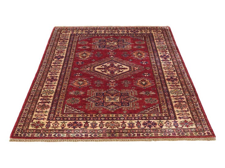 Detail image of 4' 2 x 5' 11 Hand Knotted Kazak Rug