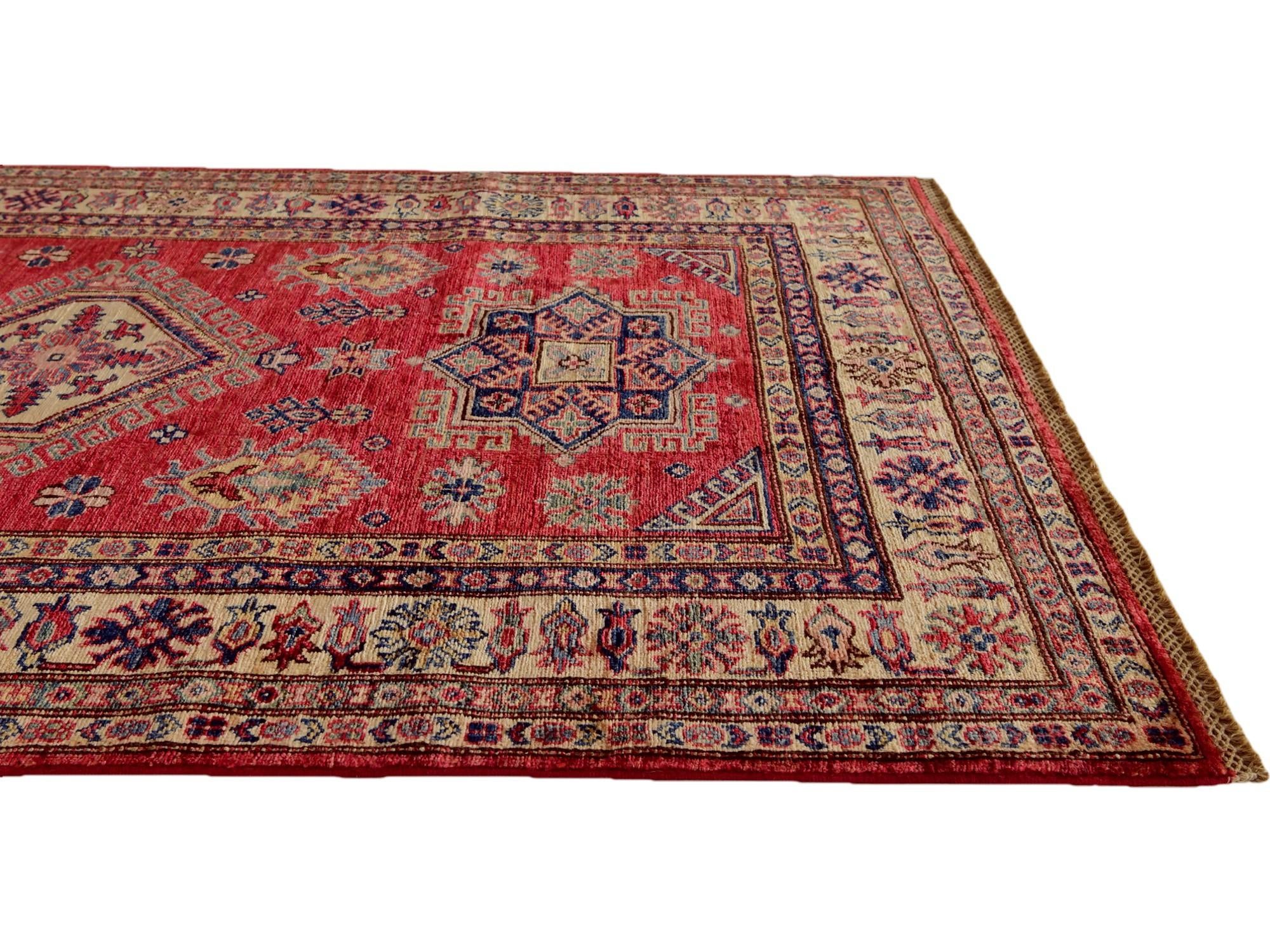 4' 2 x 5' 11 Hand Knotted Kazak Rug