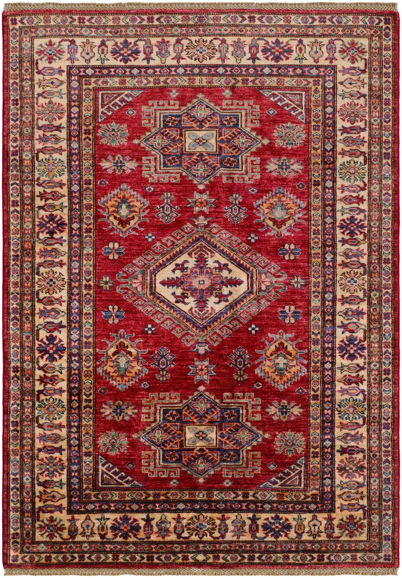 4' 2 x 5' 11 Hand Knotted Kazak Rug
