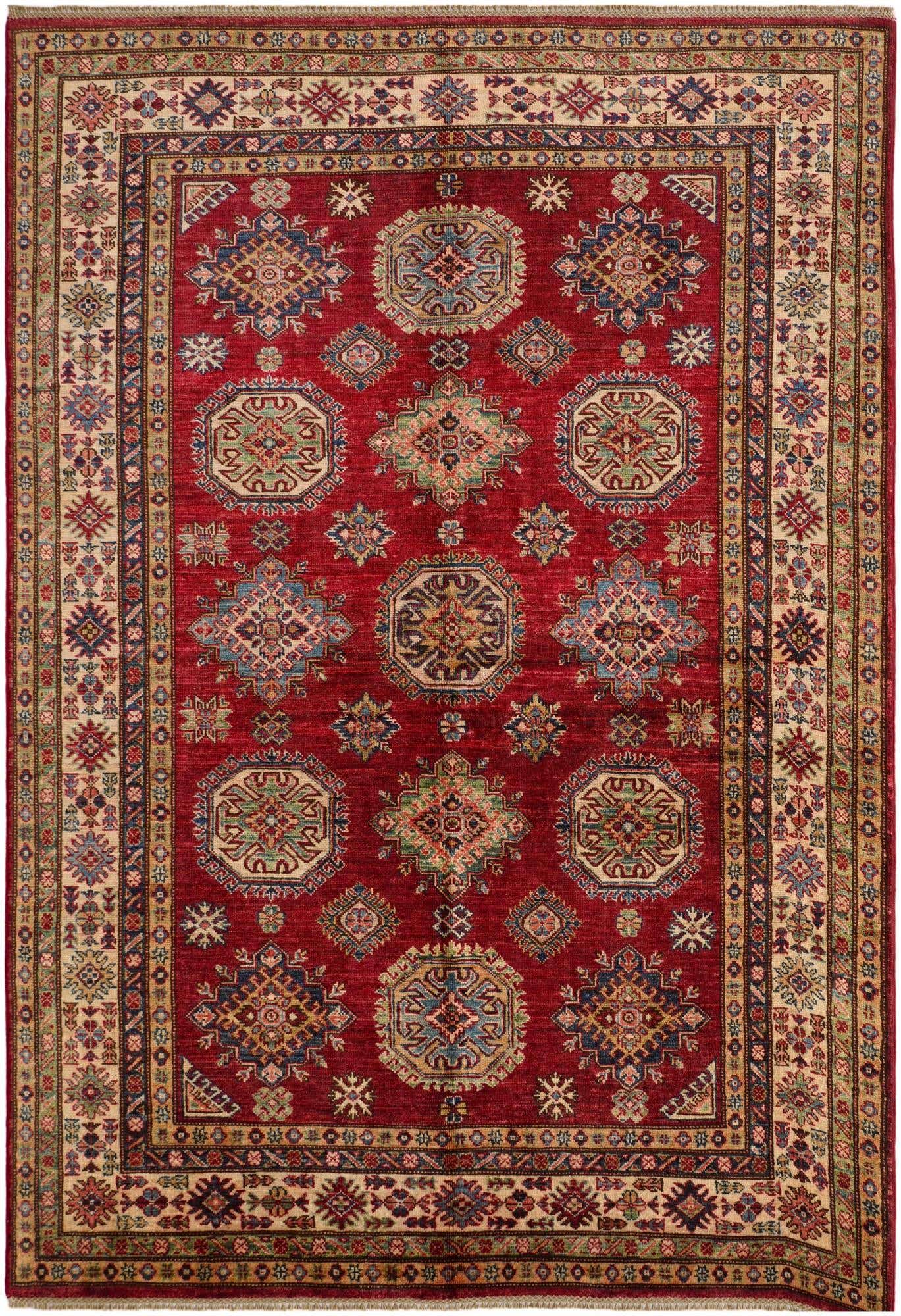 5' 9 x 8' 2 Hand Knotted Kazak Rug
