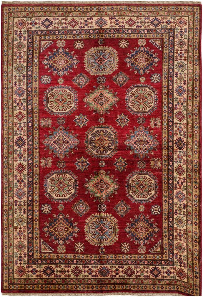 5' 9 x 8' 2 Hand Knotted Kazak Rug
