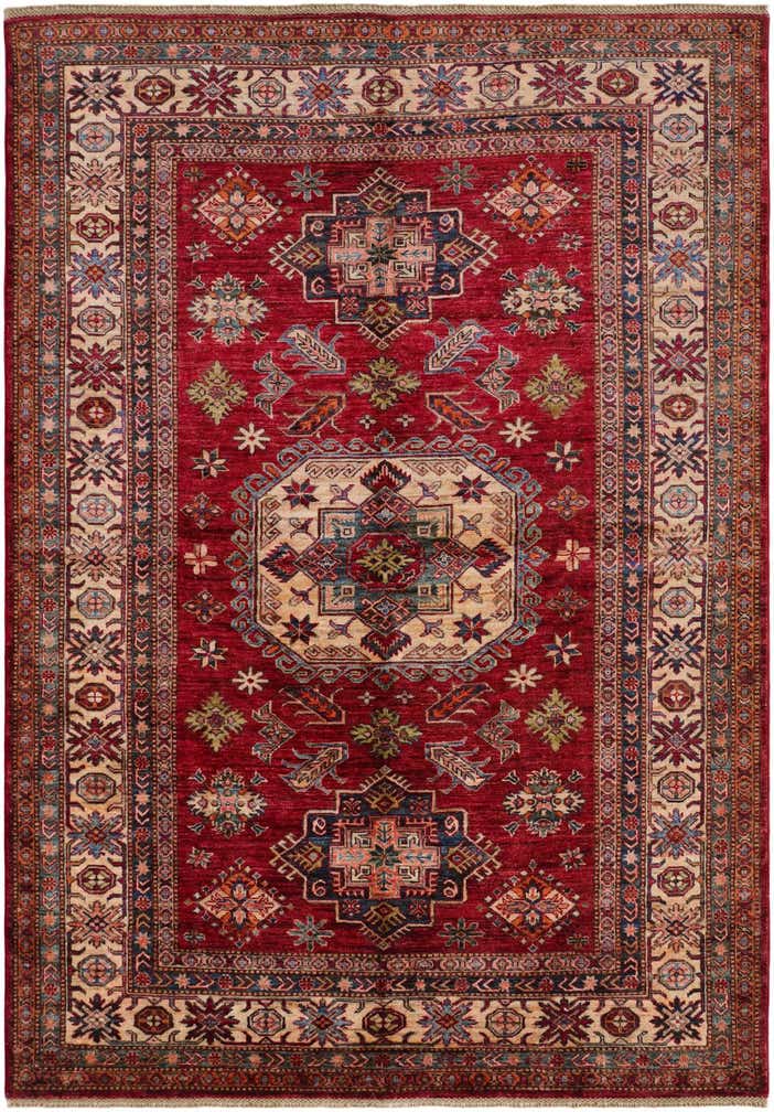 5' 8 x 8' 3 Hand Knotted Kazak Rug