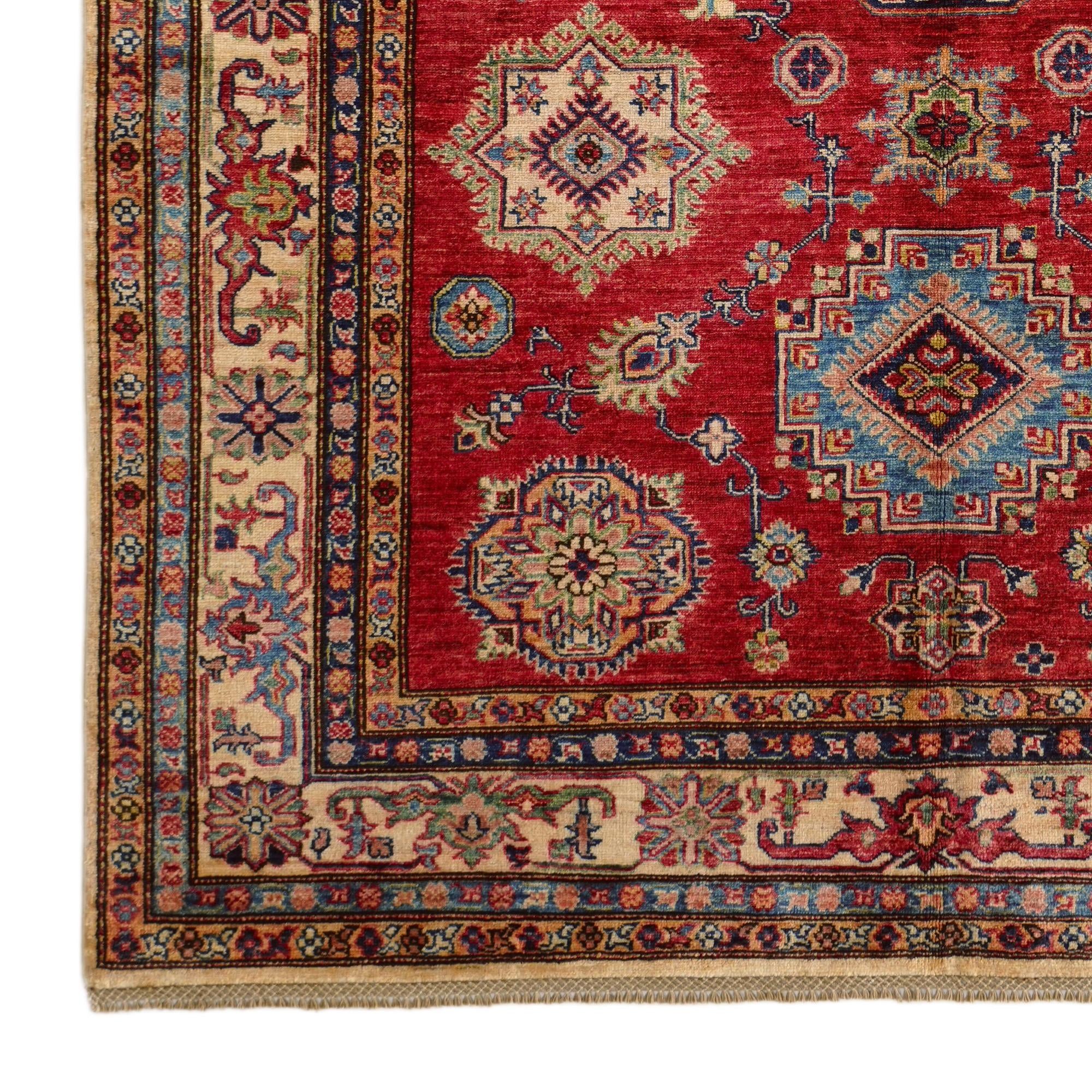 5' 11 x 8' Hand Knotted Kazak Rug