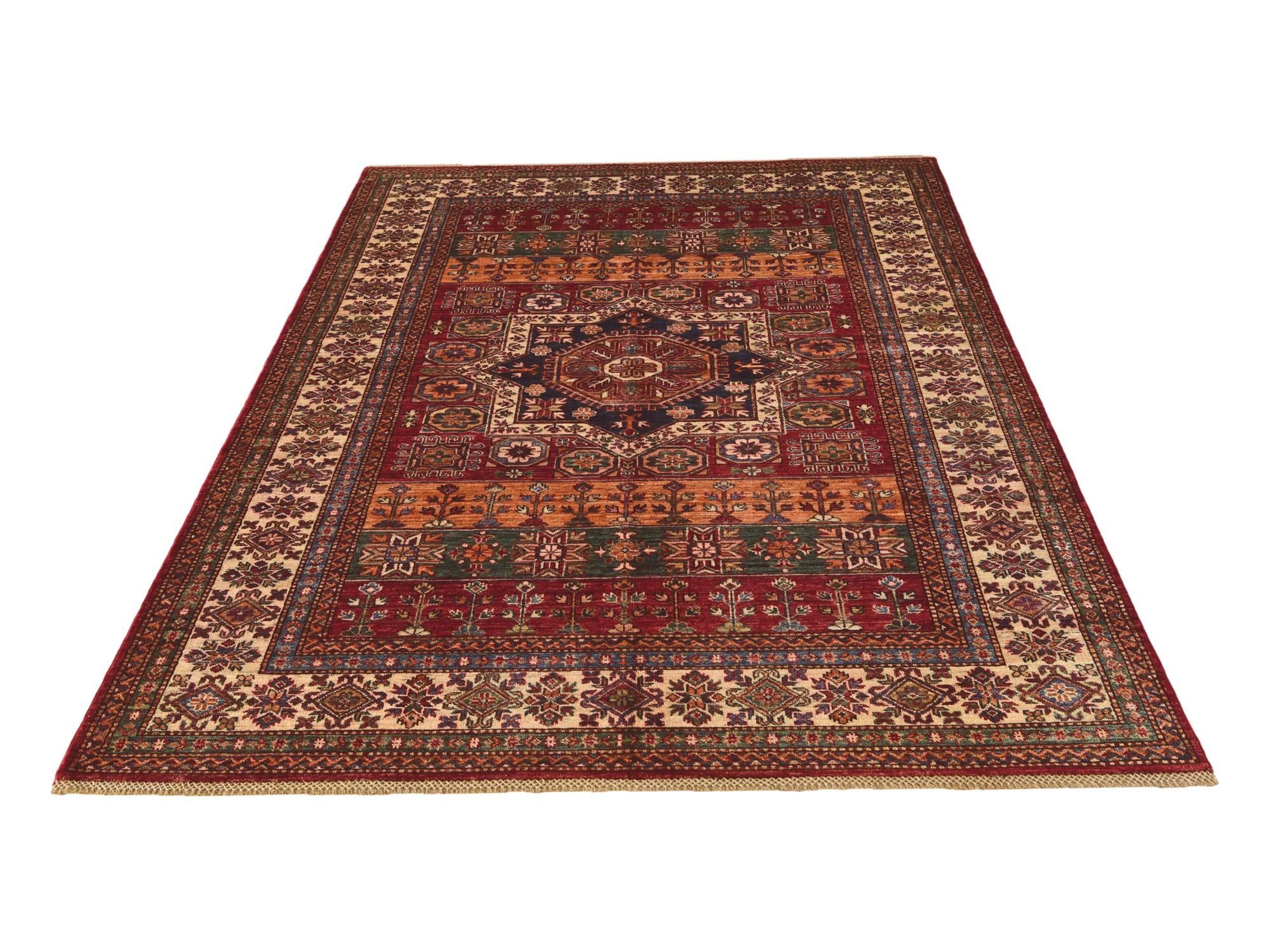 5' 10 x 7' 11 Hand Knotted Kazak Rug