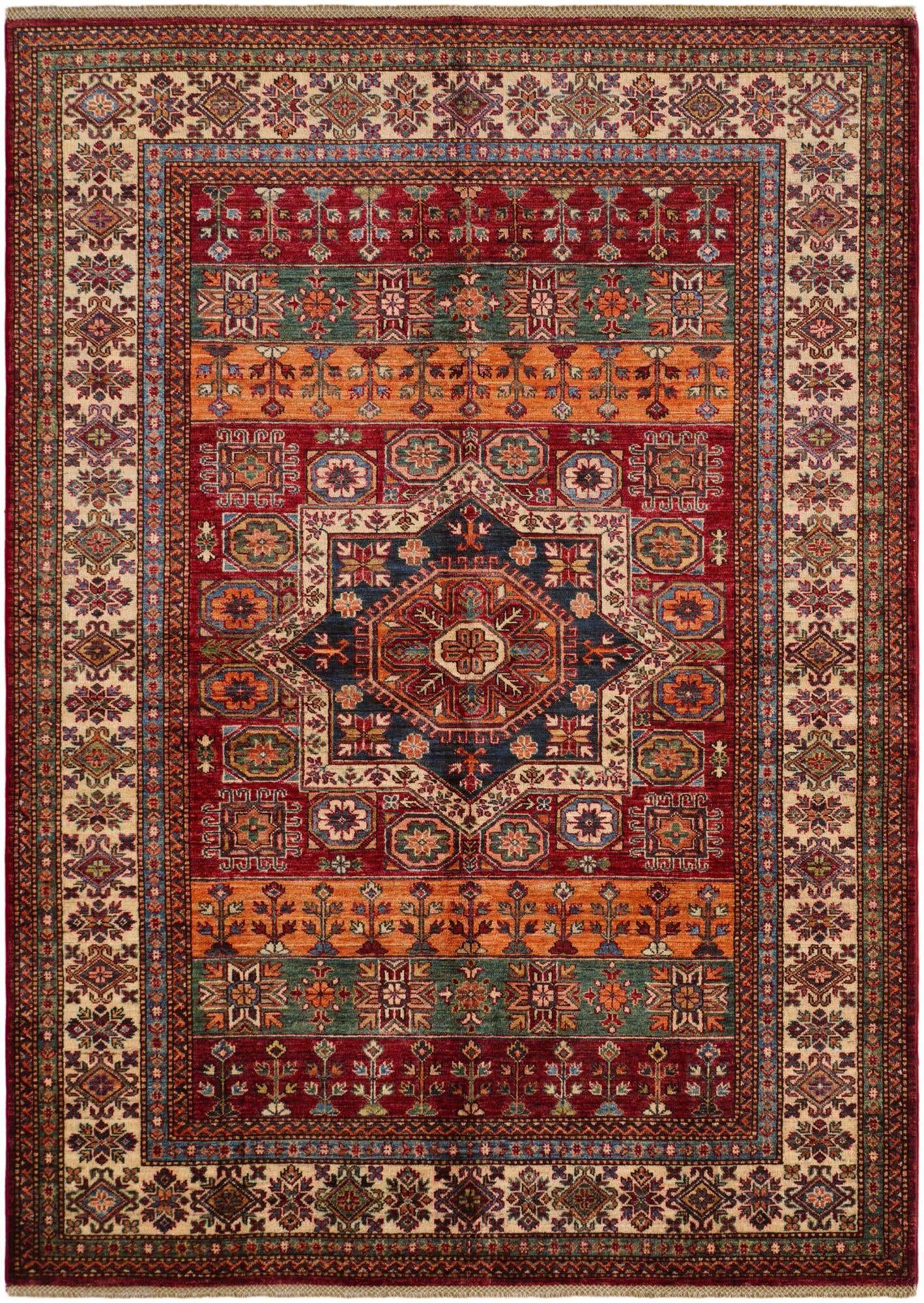 5' 10 x 7' 11 Hand Knotted Kazak Rug