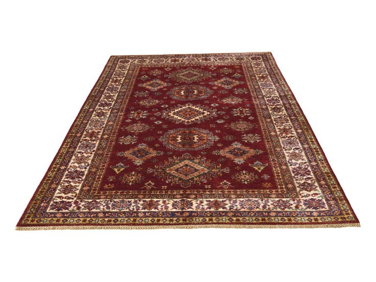 Detail image of 5' 8 x 8' Hand Knotted Kazak Rug