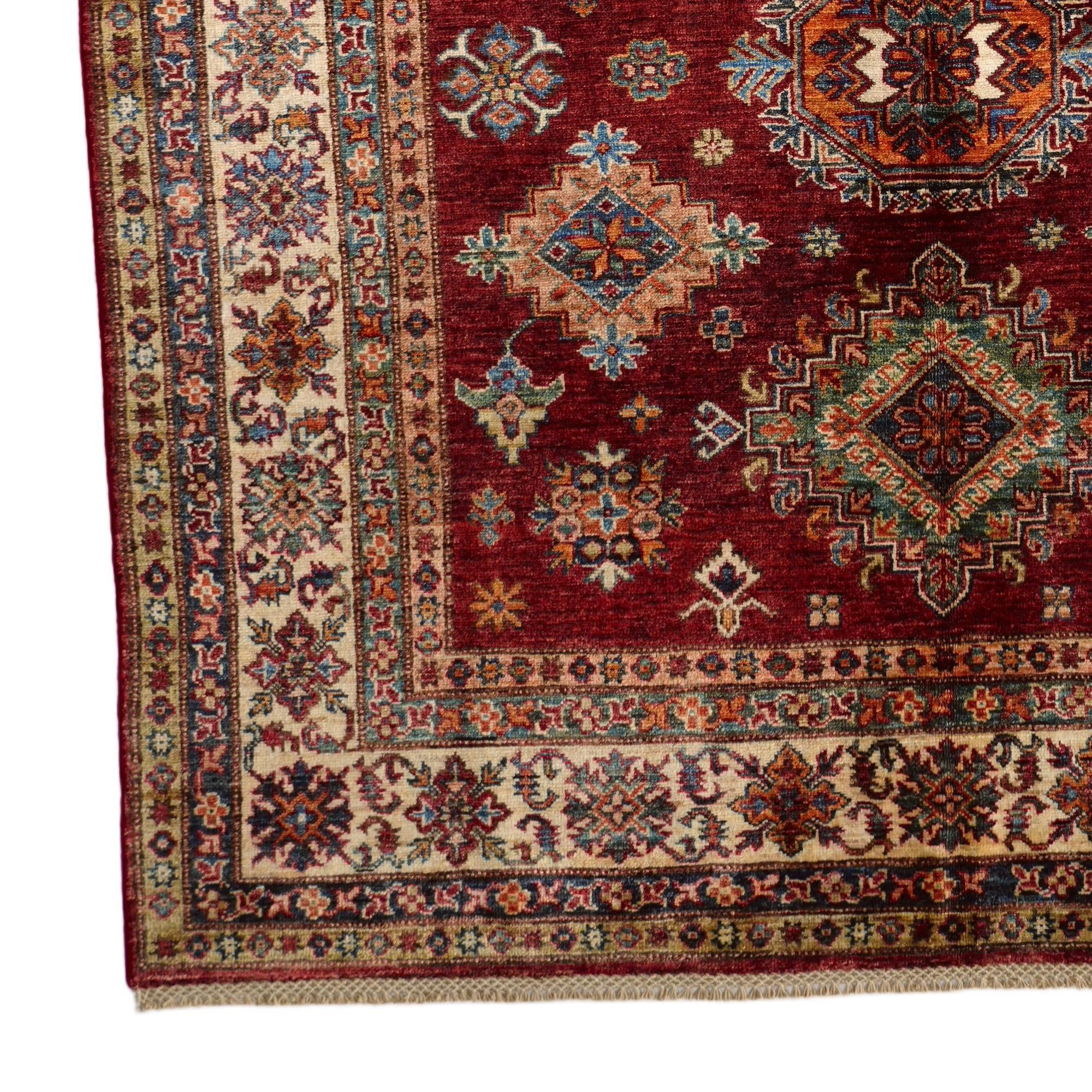 5' 8 x 8' Hand Knotted Kazak Rug