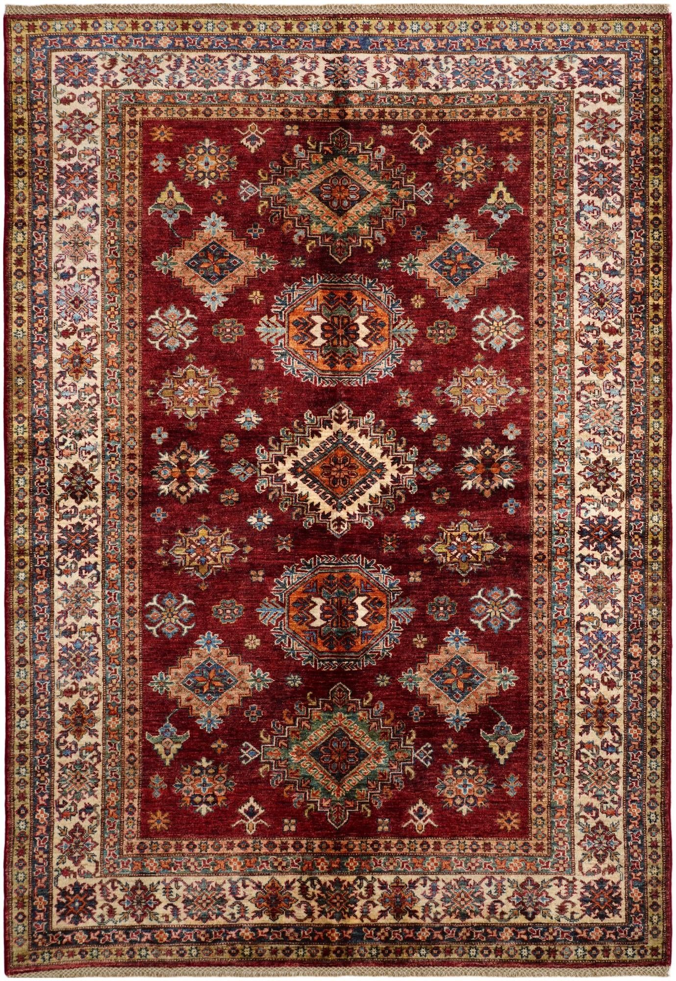 5' 8 x 8' Hand Knotted Kazak Rug