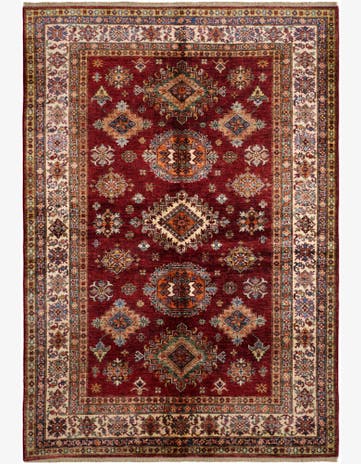 5' 8 x 8' Hand Knotted Kazak Rug
