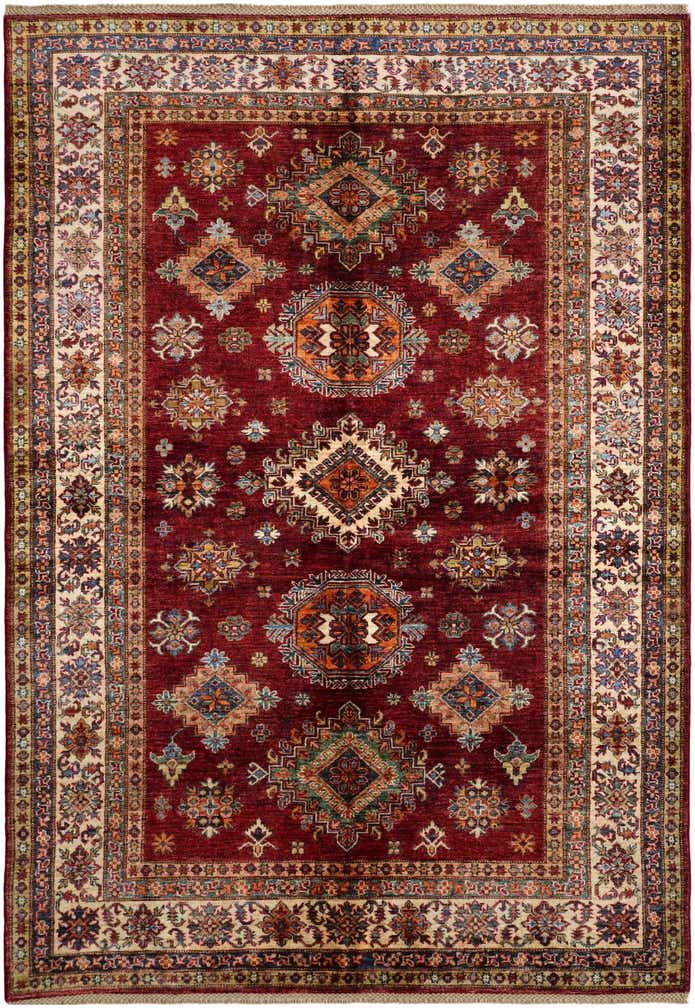 5' 8 x 8' Hand Knotted Kazak Rug