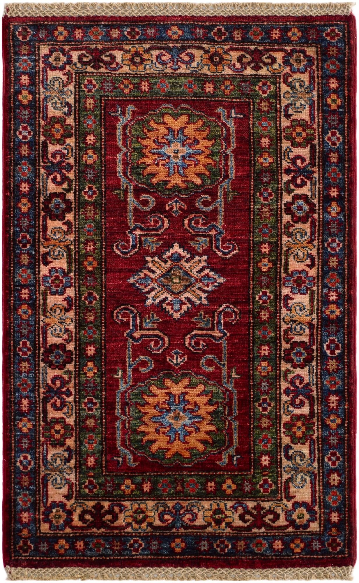 2' x 3' 1 Hand Knotted Kazak Rug